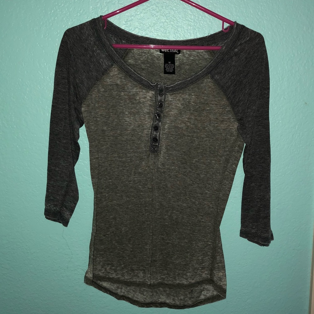 Gray/Olive Henley Tee ❗️PRICE UP SOON❗️